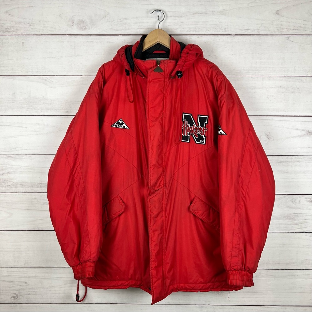 Vintage Red Hooded Puffer Jacket